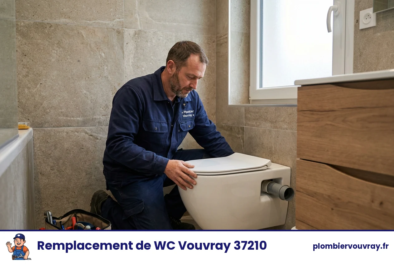 Remplacement de WC à Vouvray